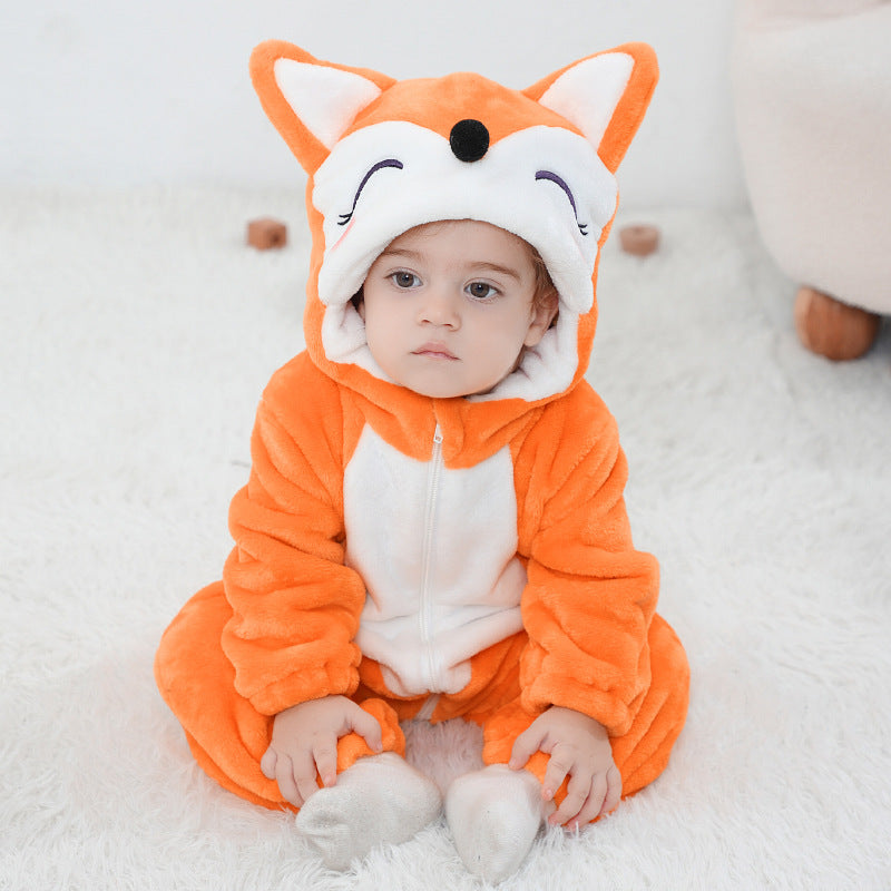 Qile Rabbit autumn new baby outing clothes wholesale flannel three-dimensional shape one-piece Romper Total link