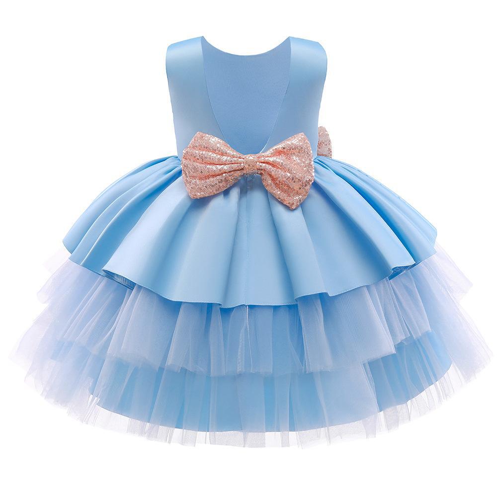 2023 Amazon Sources Children's Dress Princess Dress Girls Baby Fluffy Cake Dress Big Children's Birthday Dress