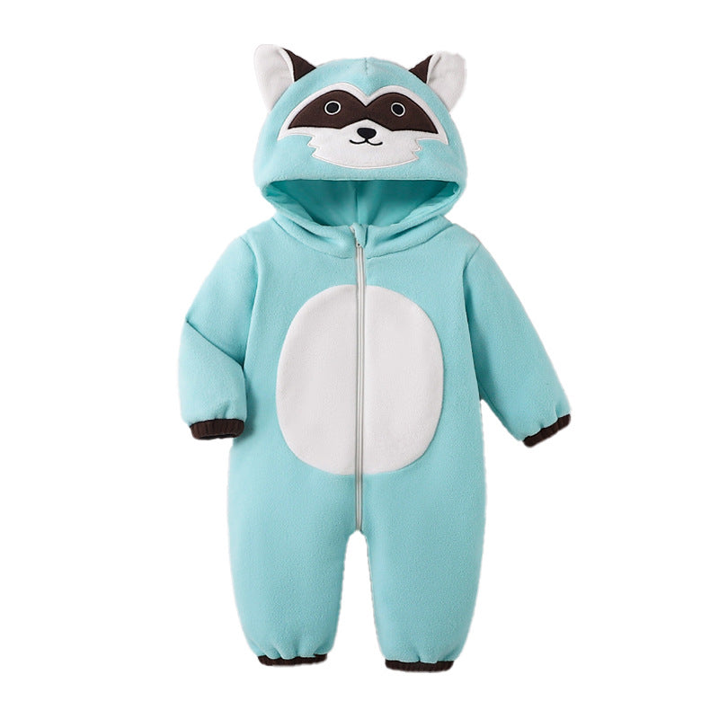 Qile Rabbit Autumn New 0-3 Year Old Baby Animal Shaped One-piece Romper Red Panda Shaped One-piece Romper