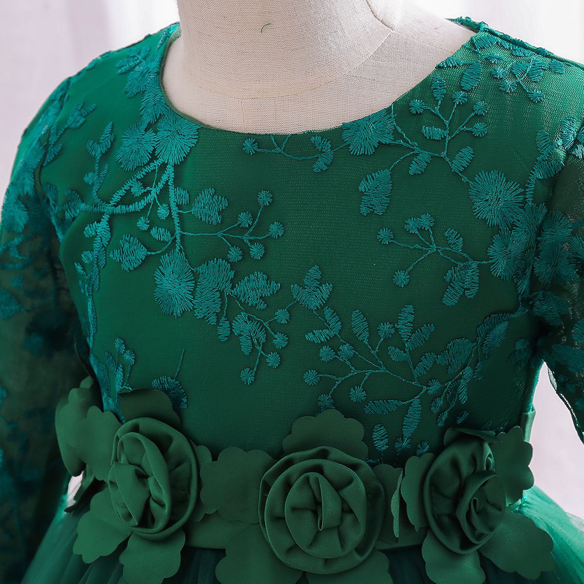 Flower princess puffed yarn dress