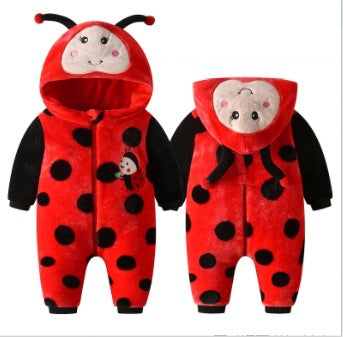 Qile Rabbit Autumn New Infants and Toddlers Two-color Cartoon Animal Trend Fashion Styling Single-layer Comfortable Romper