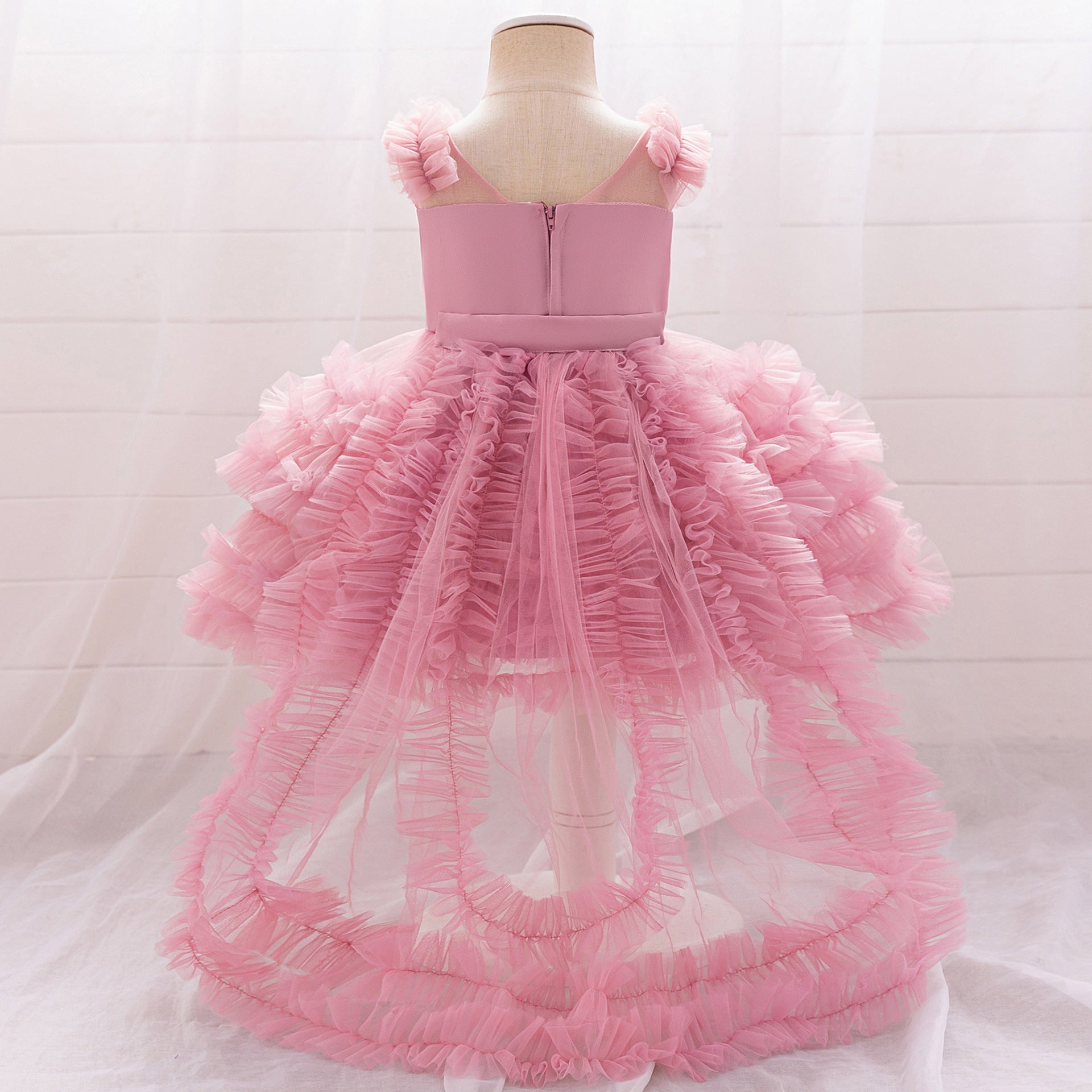 Girls dress fluffy trailing cake dress flower girl wedding little girl birthday dress dress children princess dress