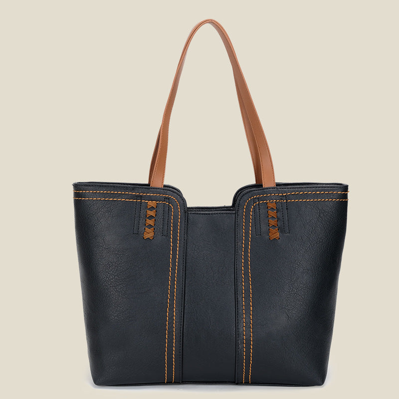 2025 Spring Vintage Faux Leather Tote Bag