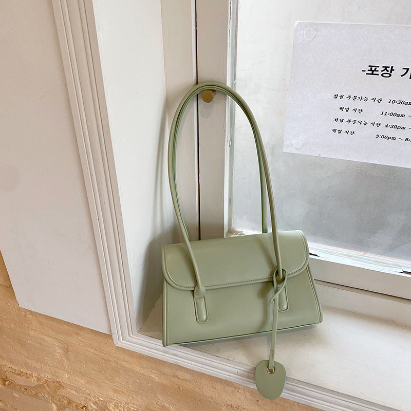 Korean-Style Textured Shoulder Bag