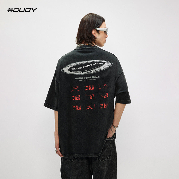 Vintage Water Wash Heavy Duty Graphic T-Shirt