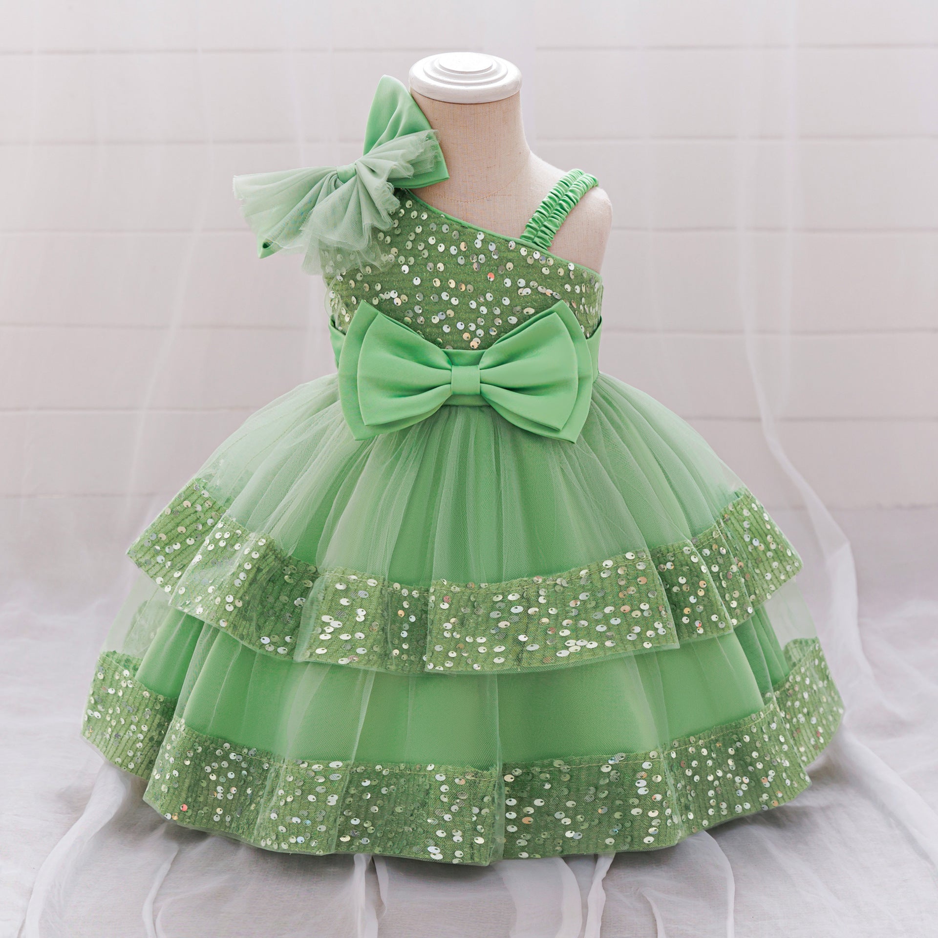 European and American children's princess dress dress flower children's clothing mesh skirt birthday one-year-old clothing dress summer wholesale