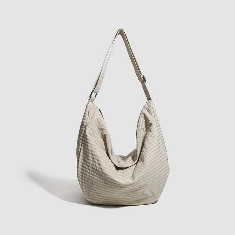 Canvas bag women's shoulder bag 2025 new autumn and winter large-capacity handbag student class bag cloth bag shopping bag