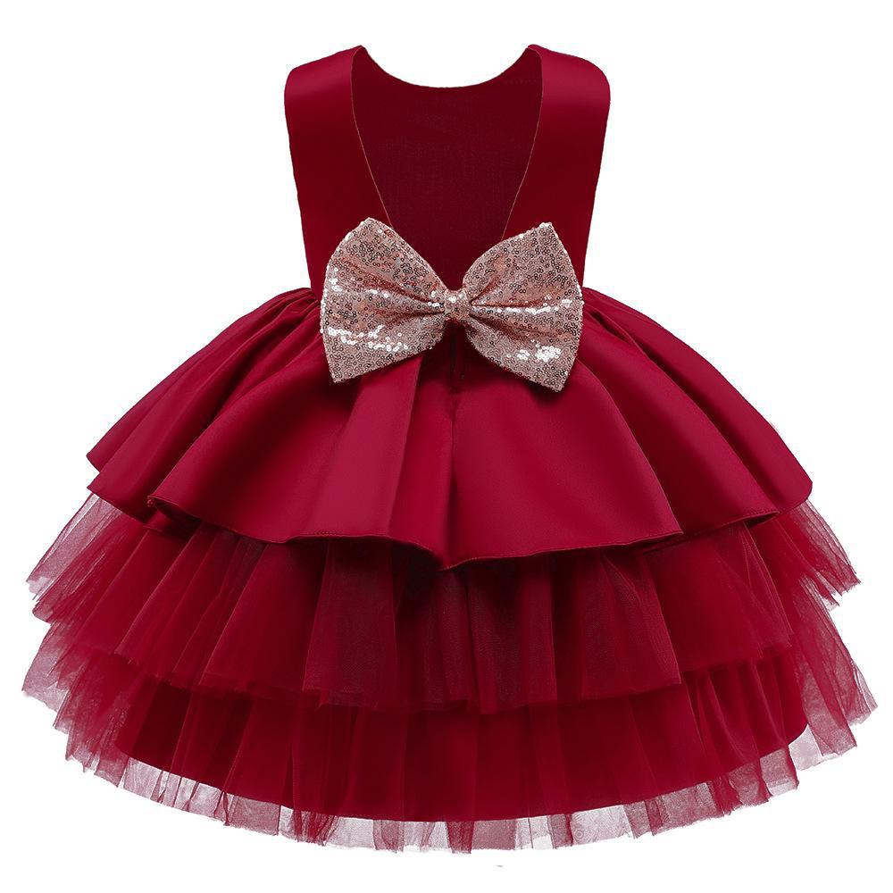 2023 Amazon Sources Children's Dress Princess Dress Girls Baby Fluffy Cake Dress Big Children's Birthday Dress