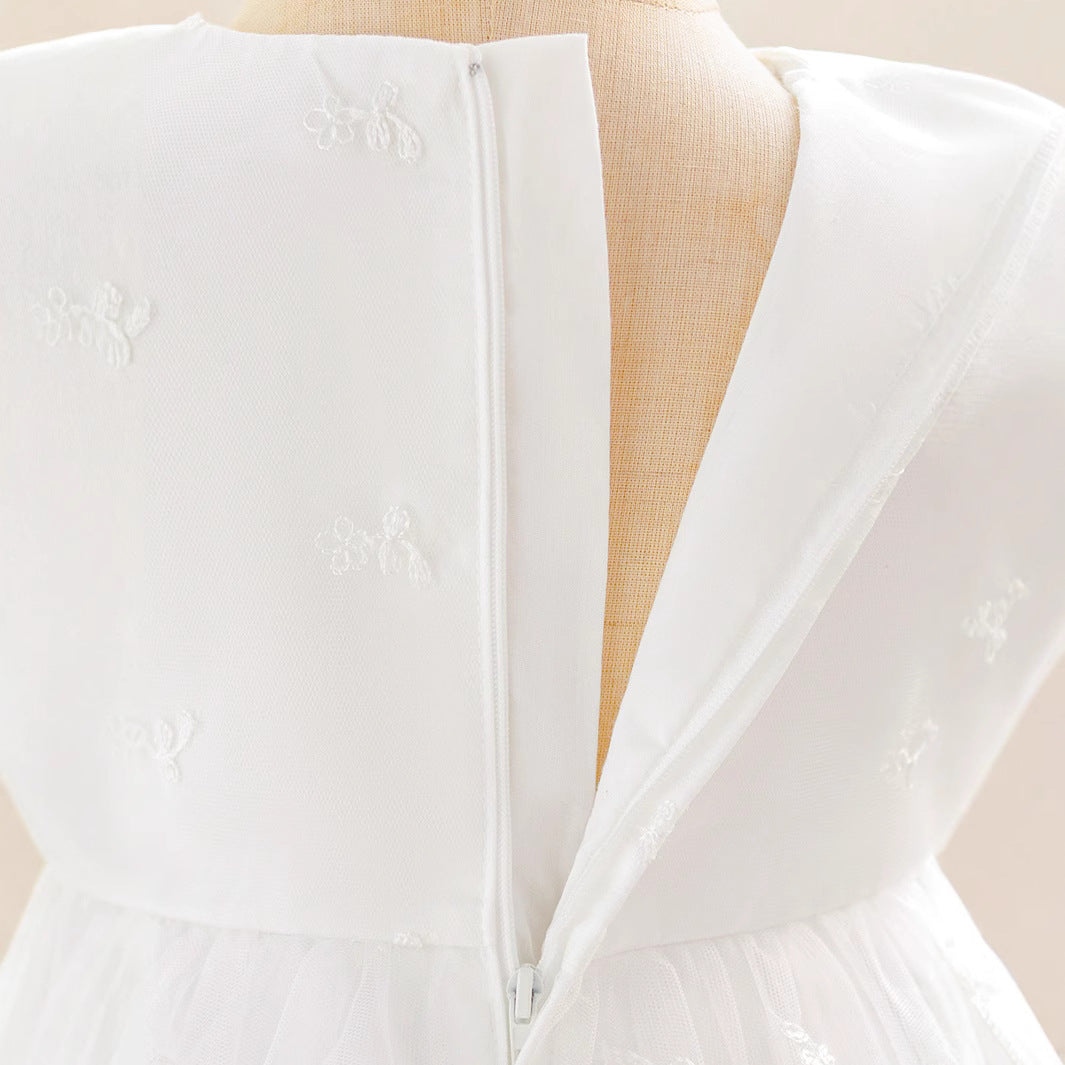 Cross-border dress newborn extended wash dress baby year-old dress flower girl wedding dress wash dress three-piece set