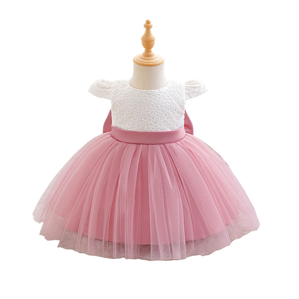 Girls dress skirt high-end catwalk princess skirt 2024 new female treasure fluffy mesh skirt children's birthday skirt