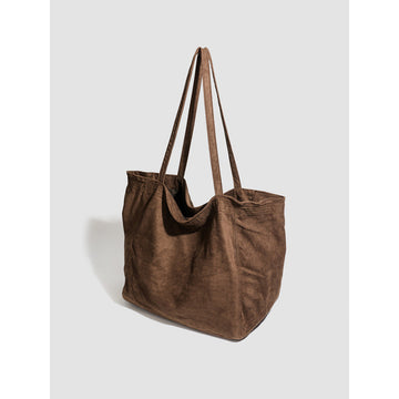 Autumn and winter with suede Korean fashion large shoulder bag, student class tote bag woolen material literary bag