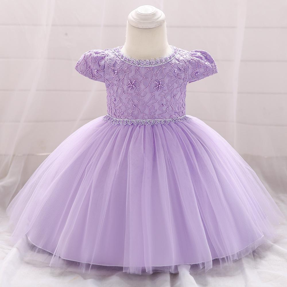 Foreign Trade Infant Dress Girls Lace Mesh Princess Fluffy Dress Baby Birthday European and American Style