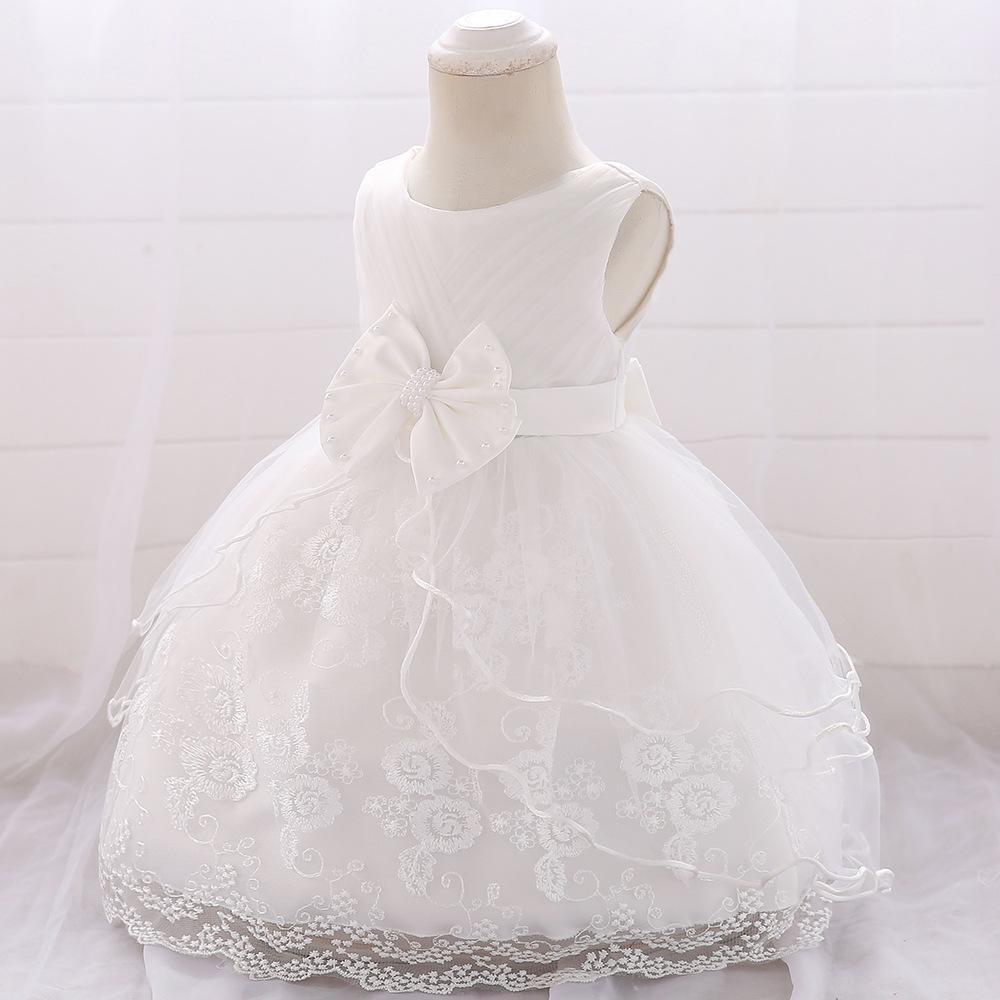 New infant girl princess puffy dress dress mesh flower girl birthday dress baby dress