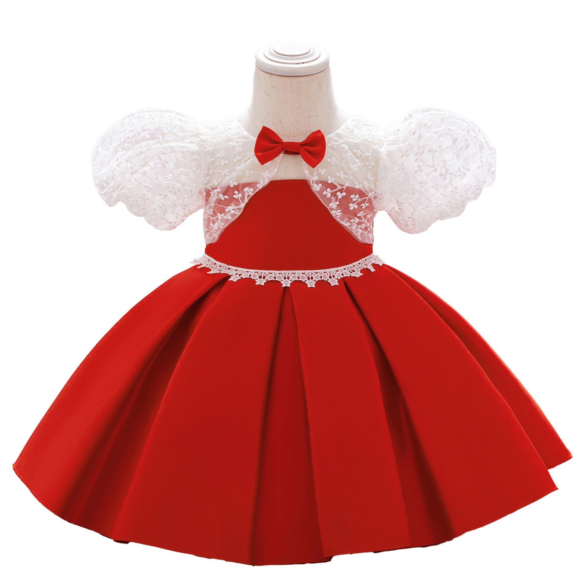 2024 New Girls Dress New Year Festival Girls Dress Lace Embroidered New Year's Dress Flower Girl Dress