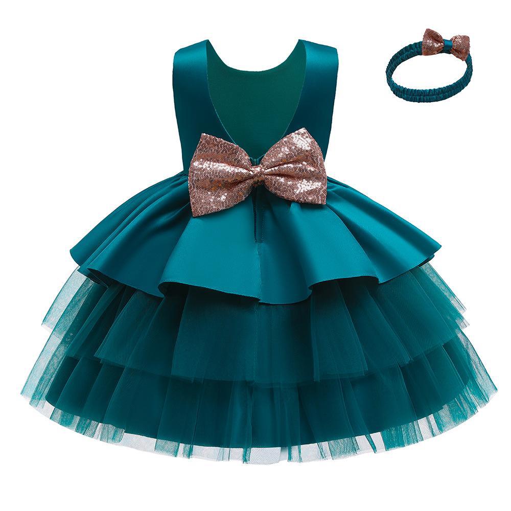 2023 Amazon Sources Children's Dress Princess Dress Girls Baby Fluffy Cake Dress Big Children's Birthday Dress