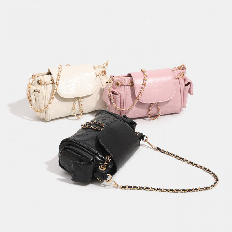 Simple casual shoulder bag trendy new niche texture women's Korean version temperament trendy fashion small square bag handbag