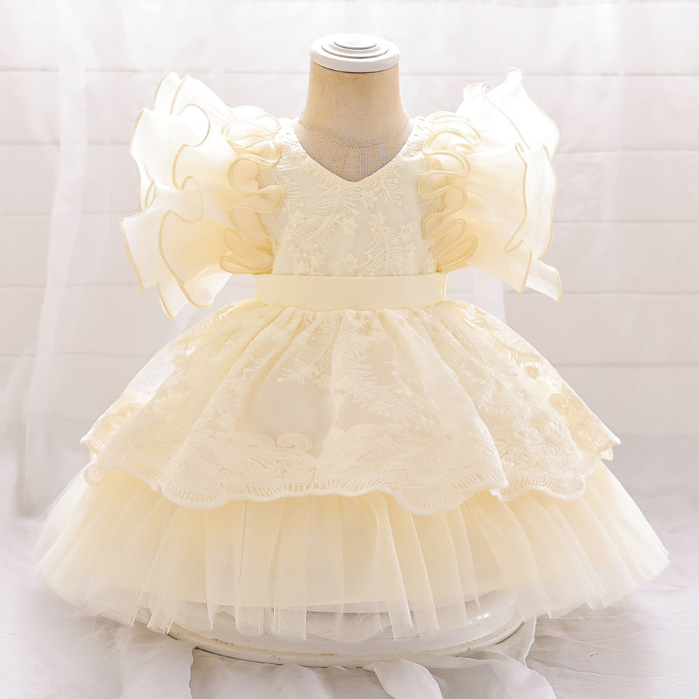 Princess dress girls clothes pink baby girl summer birthday dress children girls skirt puffy gauze skirt