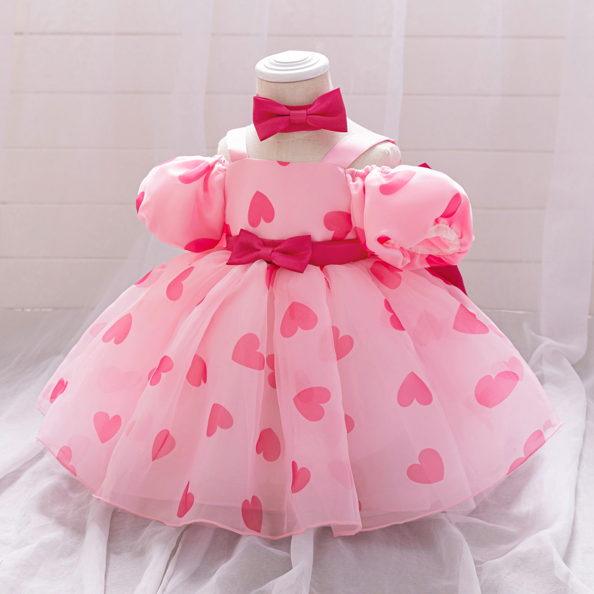 Cross-border girls' dress tutu COS Minnie Mickey children's princess dress mesh polka dot bow dress