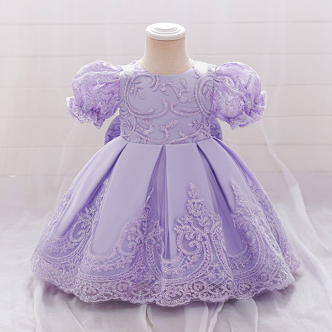 Baby girl embroidered princess dress bubble sleeve dress girls birthday dress, birthday foreign style grab week, princess dress