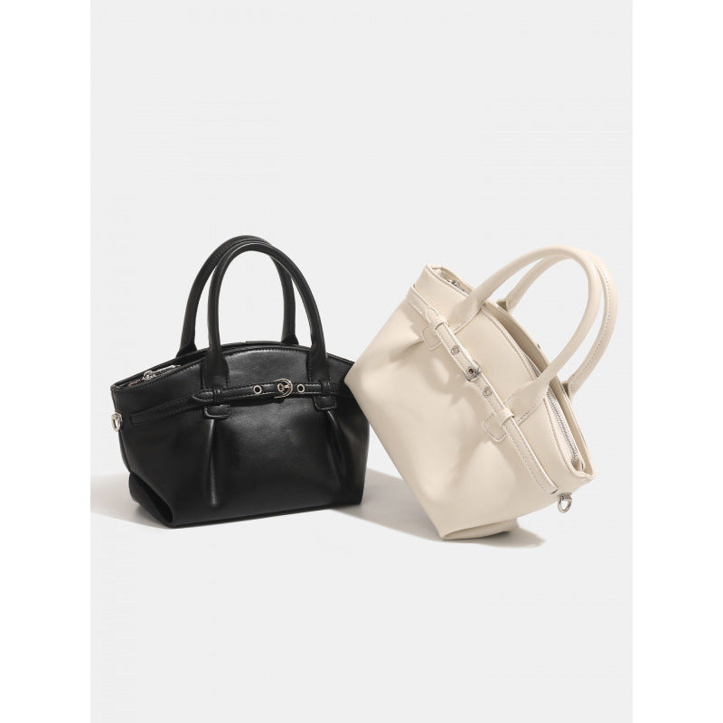 2025 autumn new niche design dumpling bag fashion casual handbag white commuter versatile messenger bag women