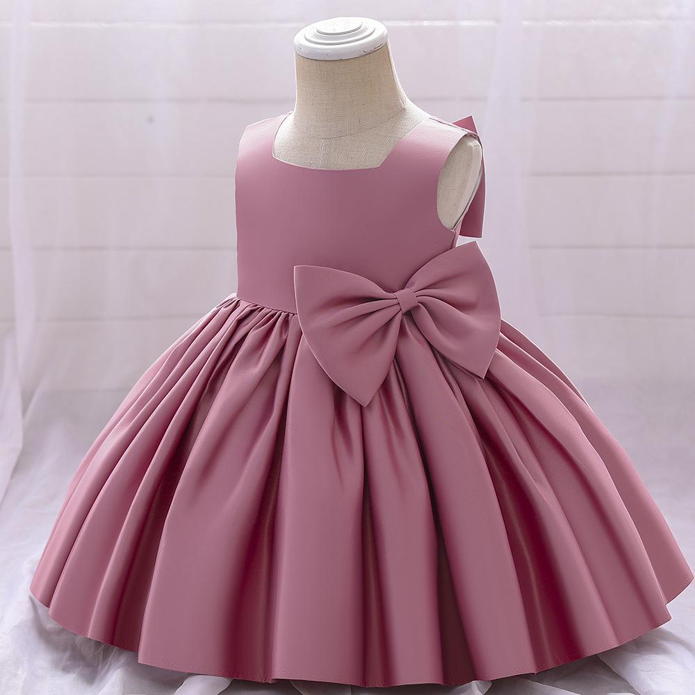 Amazon children's dress princess dress, baby clothing baby year old, satin dress European and American children's clothing dress