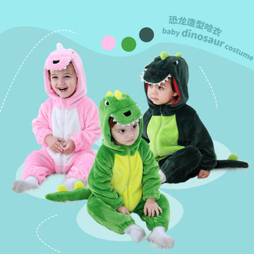 Qile Rabbit Spring and Autumn Styling Clothing Infant Cute Multicolor Dinosaur Three-dimensional Tail onesie H3340