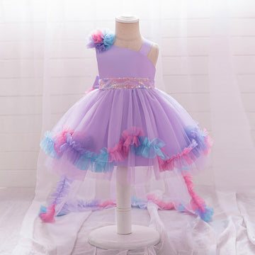 Cross-border new one-year-old baby girl dress trailing skirt catwalk evening dress children's princess skirt performance tutu skirt