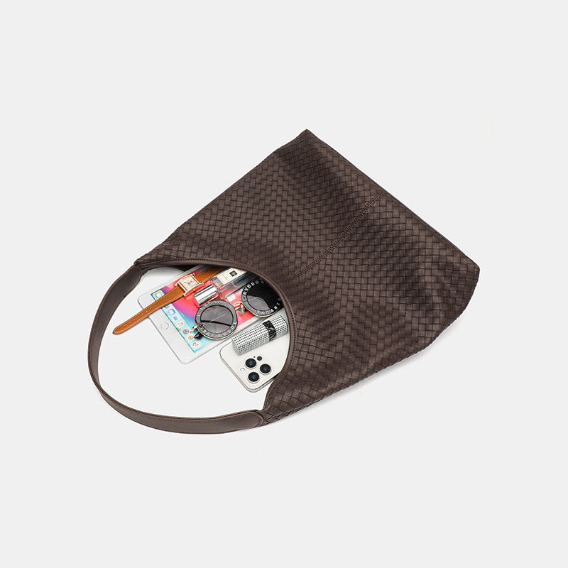 Summer Day Woven Tote Bag Women's 2025 Vintage Casual Large Capacity Bag Fashion Popular Commuter Shoulder Bag