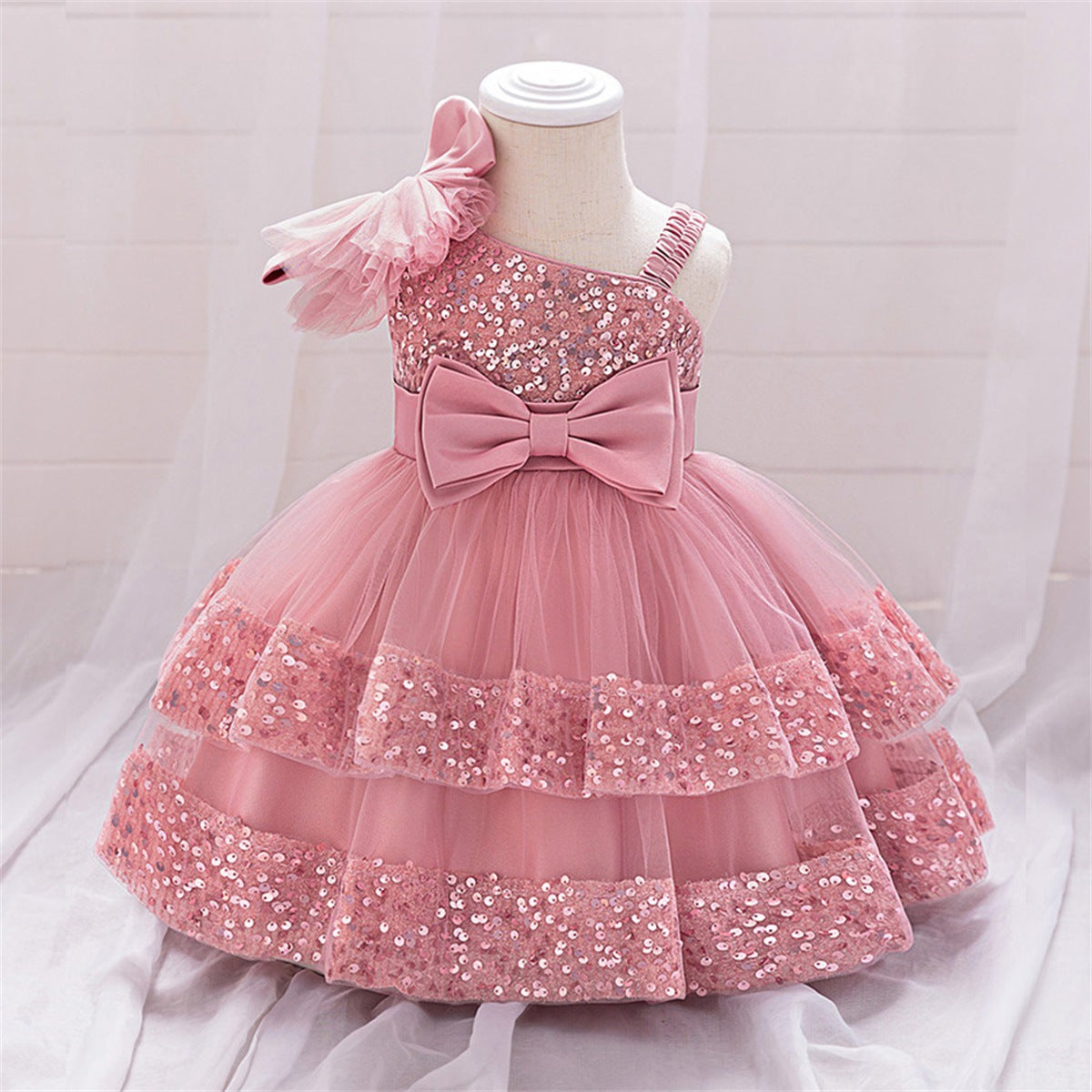European and American children's princess dress dress flower children's clothing mesh skirt birthday one-year-old clothing dress summer wholesale
