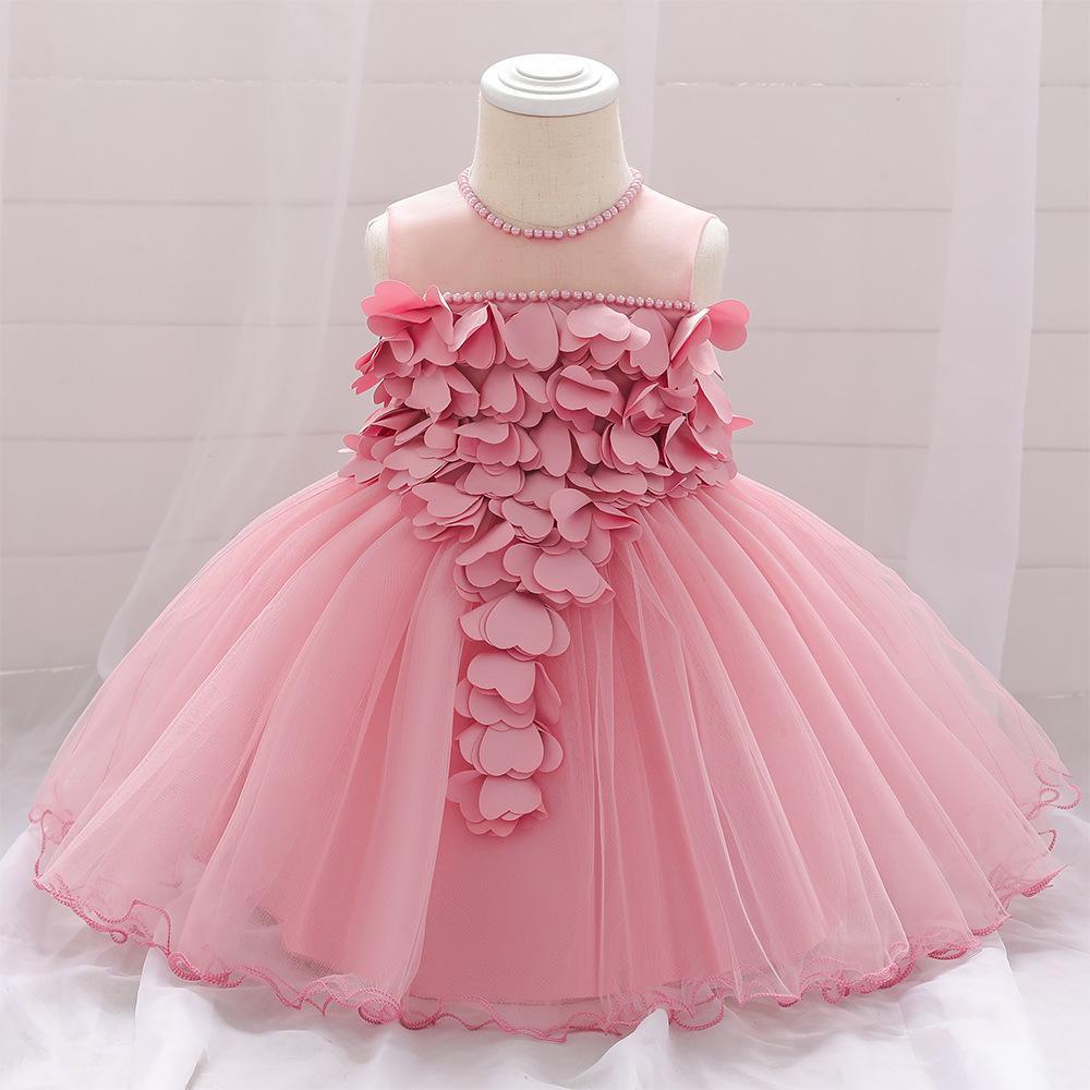 Girl baby dress baby full moon wash dress petal princess sweet baby birthday photography dress kids dress