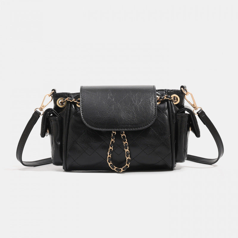 Simple casual shoulder bag trendy new niche texture women's Korean version temperament trendy fashion small square bag handbag