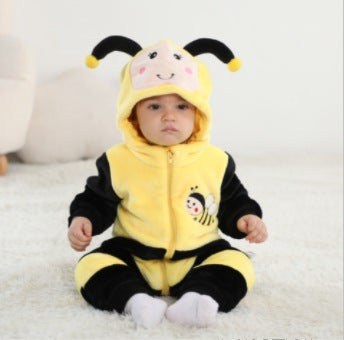 Qile Rabbit Autumn New Infants and Toddlers Two-color Cartoon Animal Trend Fashion Styling Single-layer Comfortable Romper