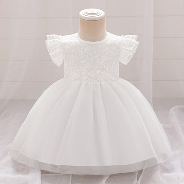Foreign trade new baby first-year washing dress infant flying sleeve mesh skirt girls birthday party dress