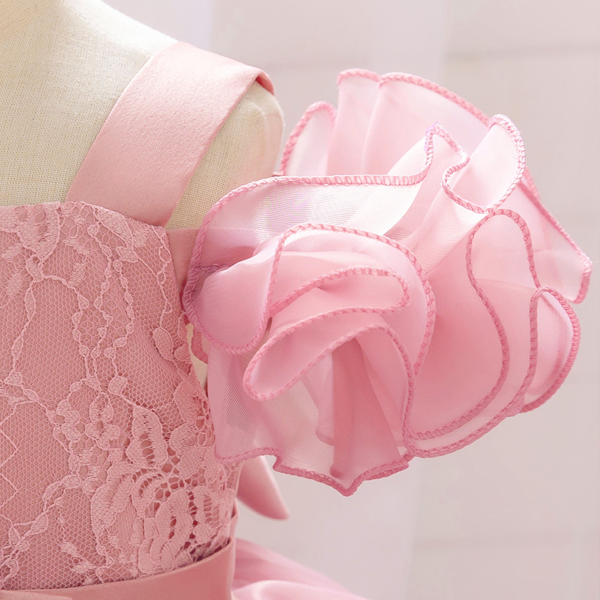 European and American new children's first-year dress skirt, bubble sleeve tutu skirt, children's trailing princess skirt, festival performance clothes