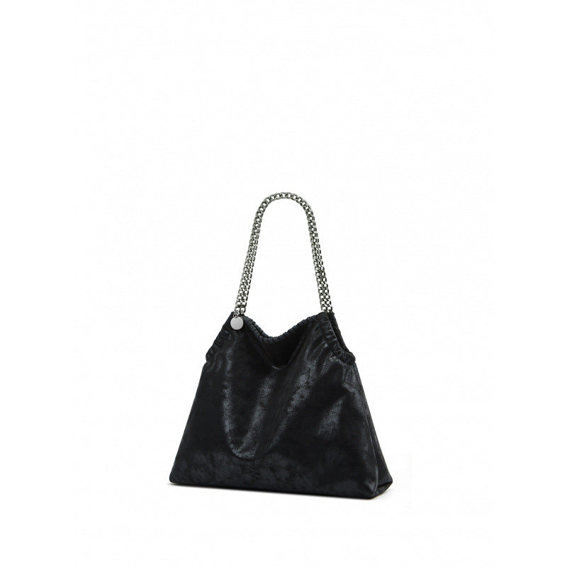 Cross-border women's bags solid color velvet new autumn versatile chain shoulder bag polyester cloth bag premium tote bag