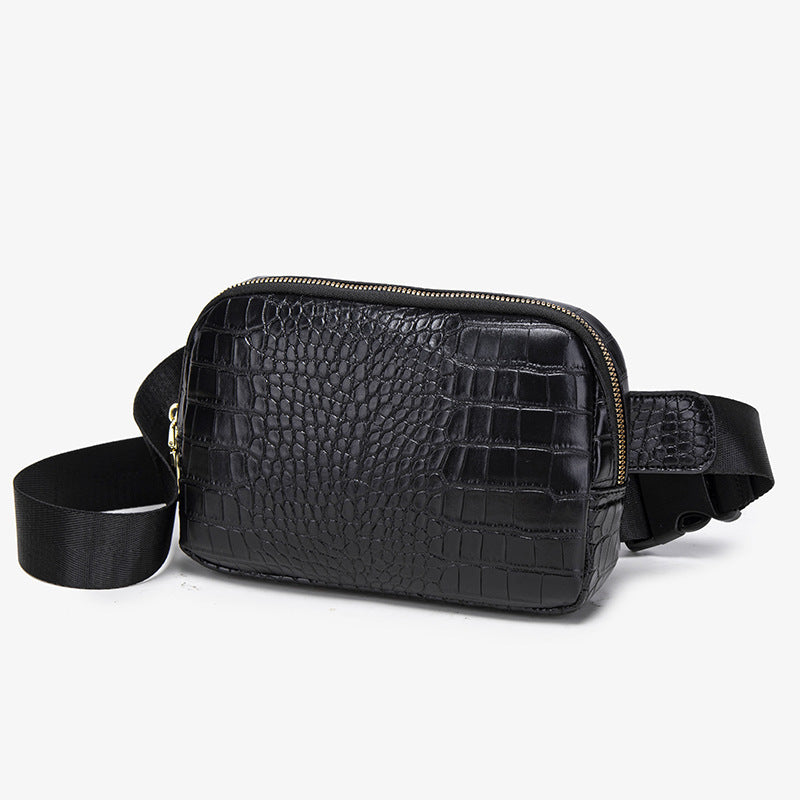 One piece wholesale women's autumn new shoulder bag fanny bag women's satchel fashion crocodile pattern commuter lightweight breast bag