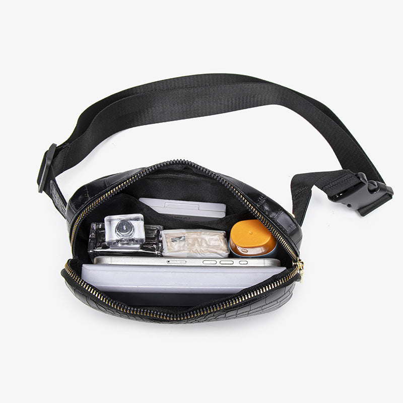 One piece wholesale women's autumn new shoulder bag fanny bag women's satchel fashion crocodile pattern commuter lightweight breast bag