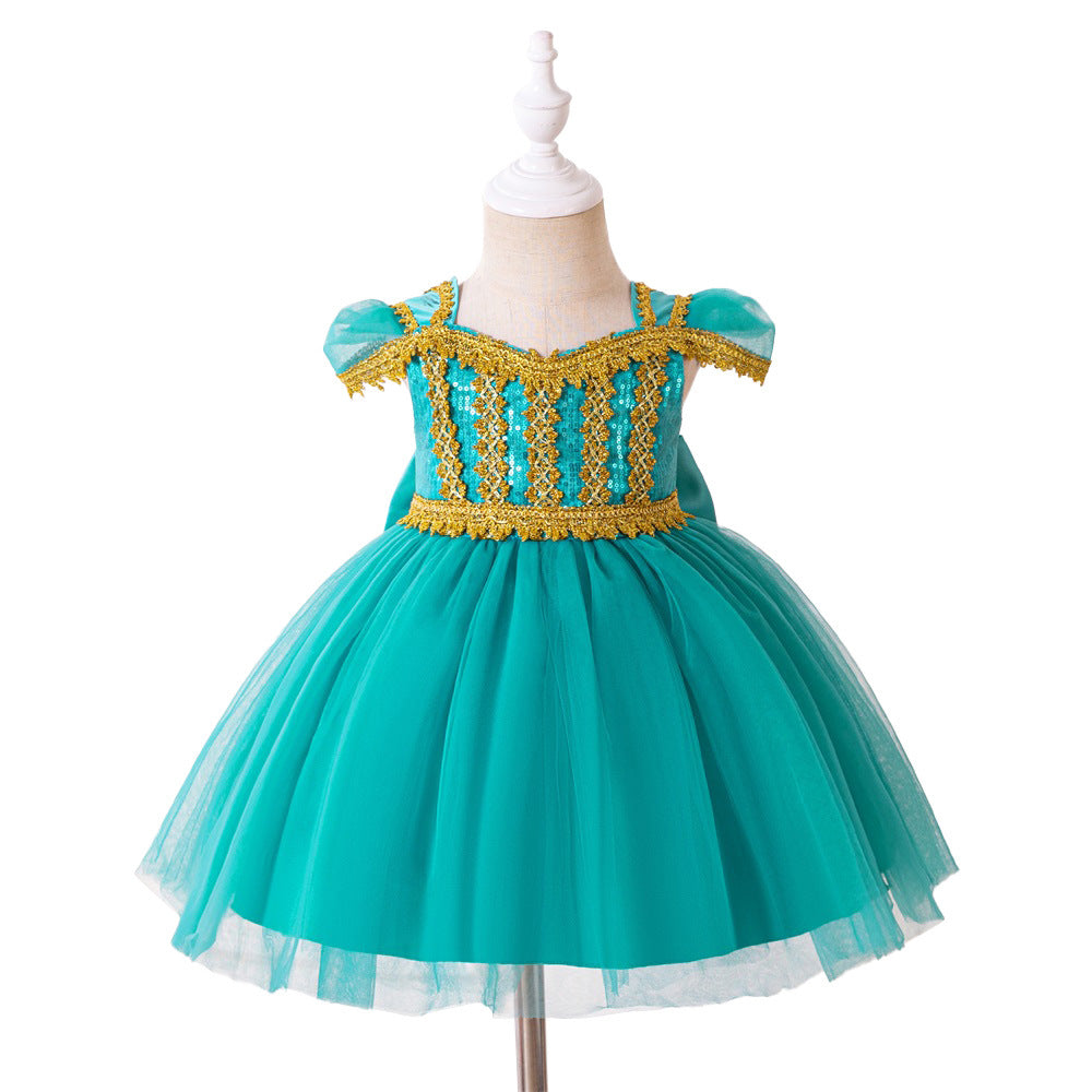 Amazon search banner magic lamp infant princess dress children embroidered mesh dress jasmine princess performance dress