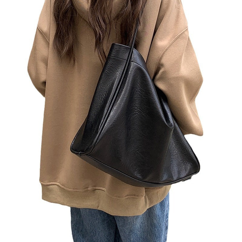 Soft Leather Large-Capacity Tote Bag