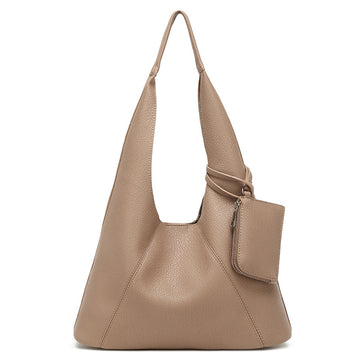 Korean version of casual lychee pattern tote bag women's versatile texture soft leather shoulder bucket bag simple commuter portable armpit