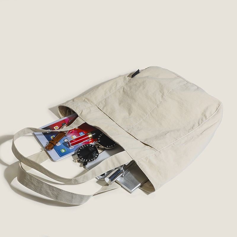 Japanese-Inspired Waterproof Nylon Commuter Tote Bag