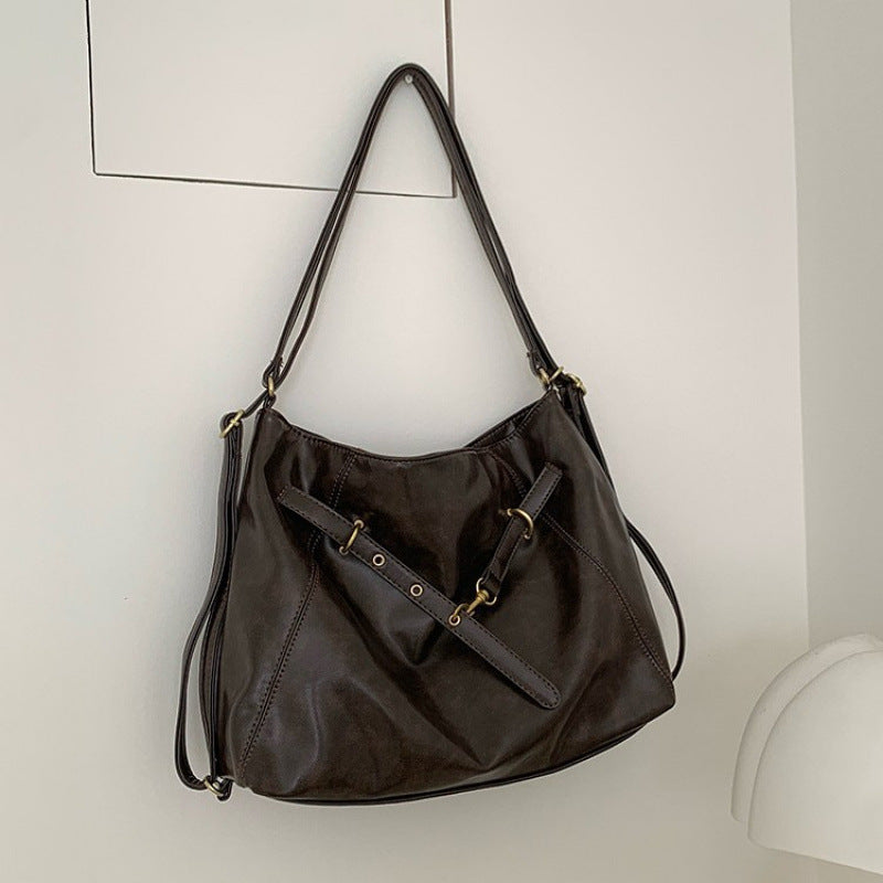 Maillard retro backpack autumn and winter 2025 new fashion simple shoulder tote bag casual large capacity backpack