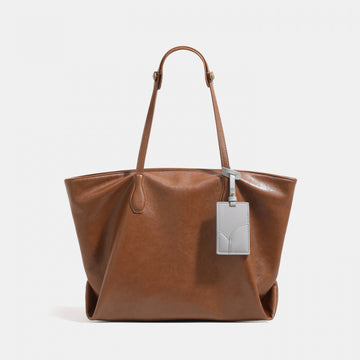 Cross-border large-capacity soft leather texture tote bag women's 2025 autumn and winter new commuter shoulder bag big bag tide