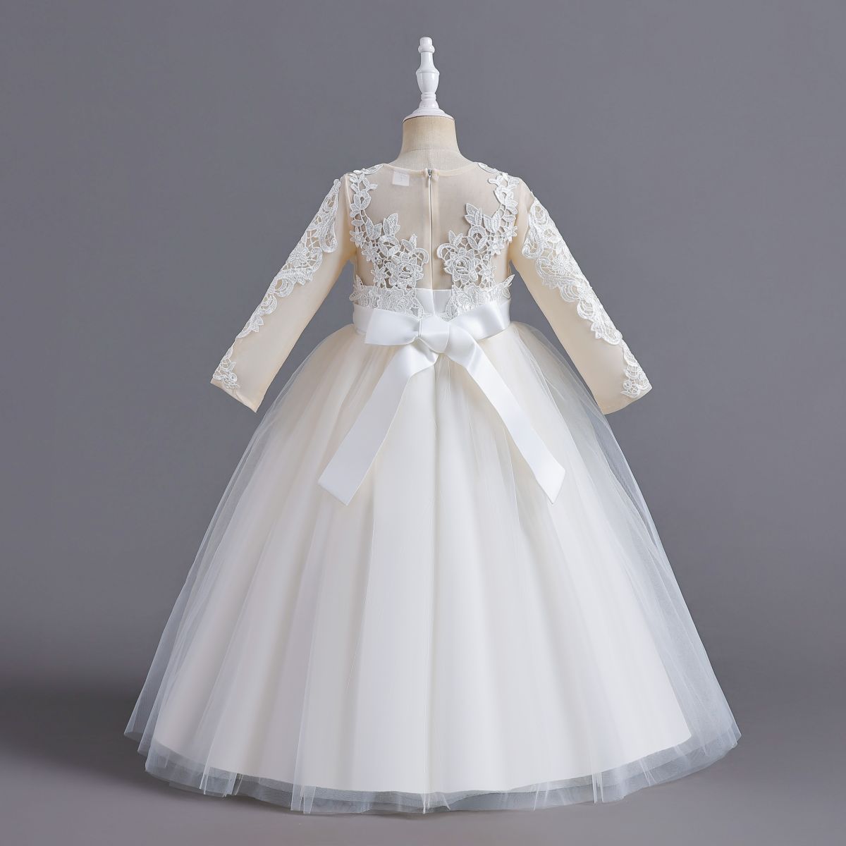 Long Sleeve Fluffy Dress Skirt