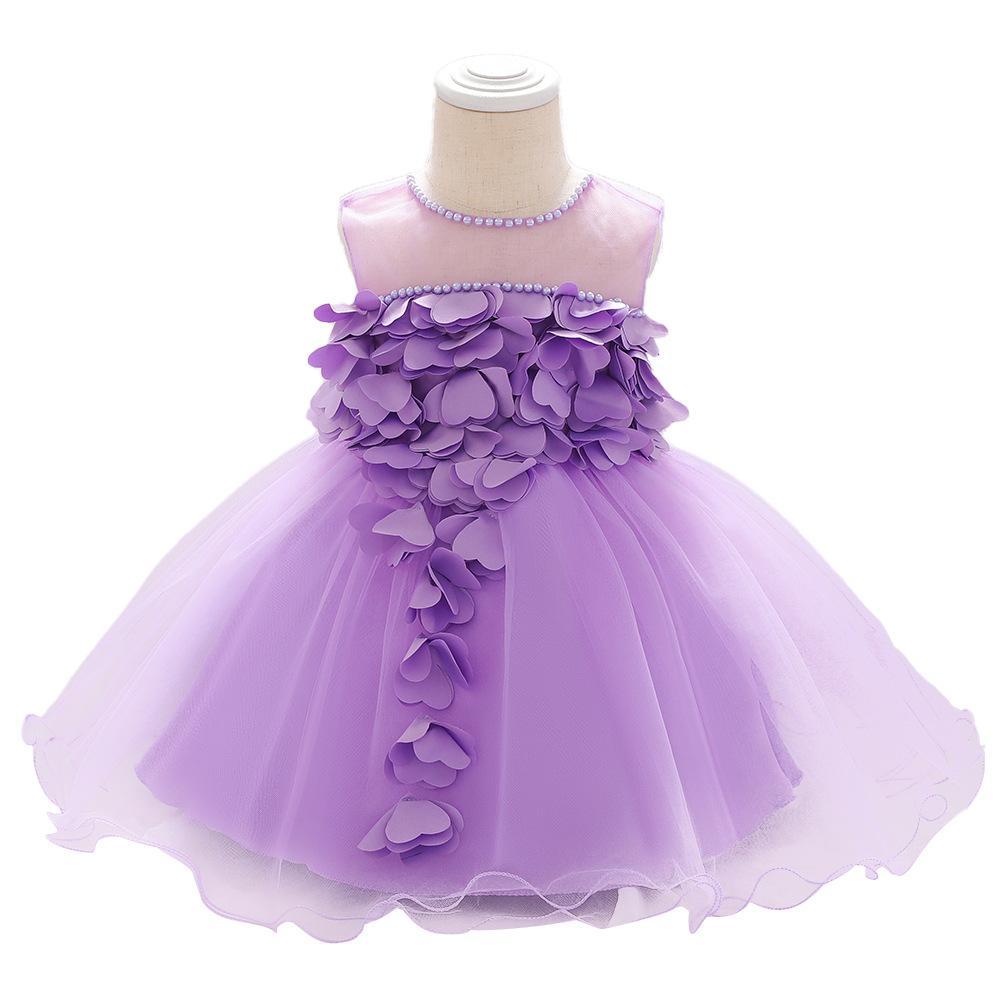 Girl baby dress baby full moon wash dress petal princess sweet baby birthday photography dress kids dress
