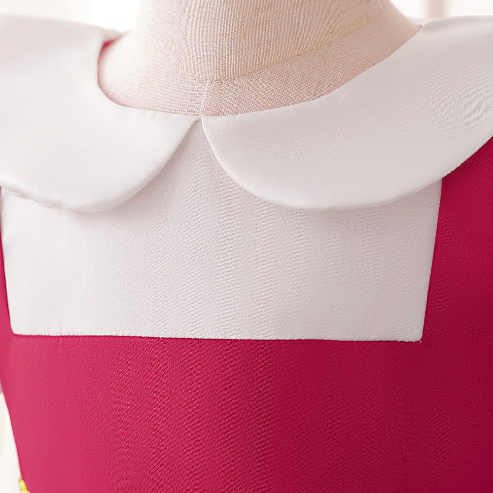 Cross-border new infant and toddler dresses cosplay Little Red Riding Hood bubble sleeves fluffy princess dresses children's performance clothes