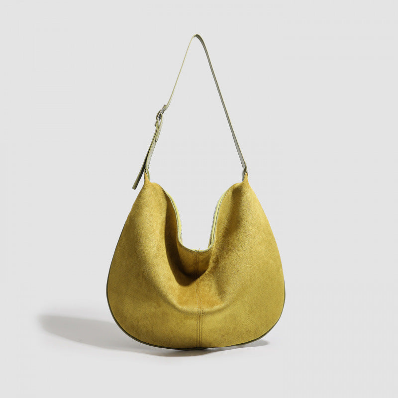 Autumn and winter with 2025 new femininity fashion matte leather women's portable underarm bag retro shoulder dumpling bag