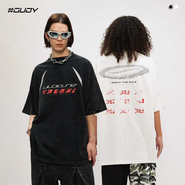 Vintage Water Wash Heavy Duty Graphic T-Shirt