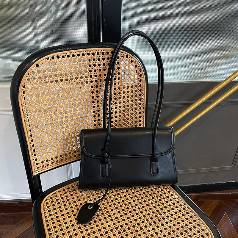 Korean-Style Textured Shoulder Bag