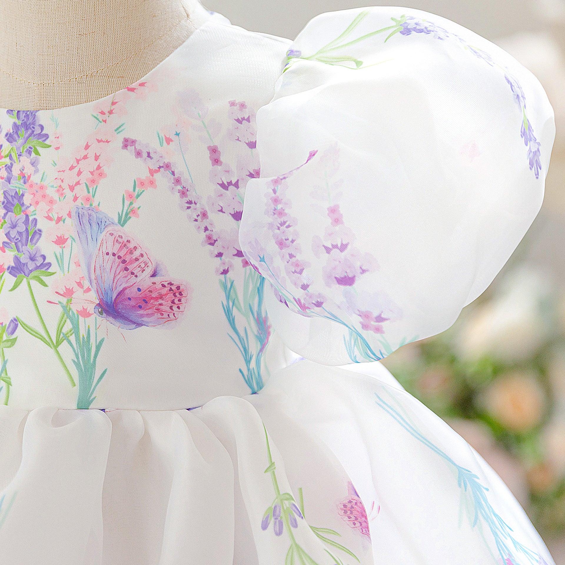 Girls Dress Summer Foreign Style Princess Dress Embroidered Bubble Sleeve Dress Gauze Dress Little Girl Vacation Dress